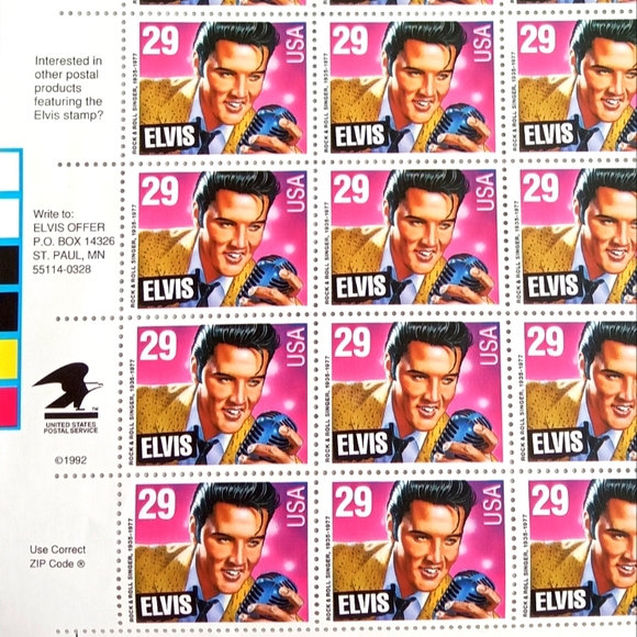Young Elvis 1992 Commemorative US Postage Stamps - Picture 5 of 8